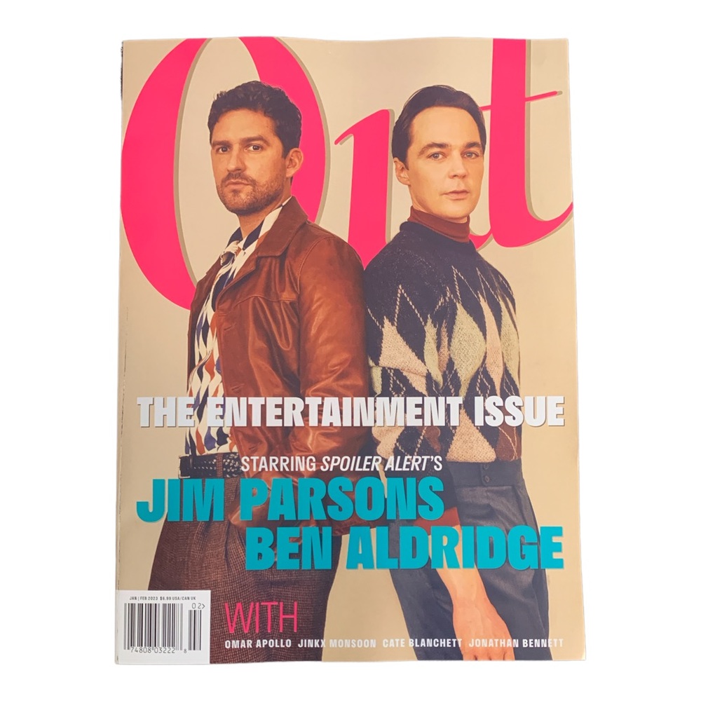Out Magazine January 2023 Entertainment Issue Jim Parsons Ben Aldridge